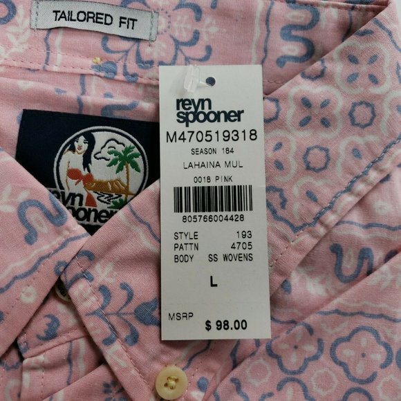 Reyn Spooner Mens Hawaiian Shirt Size Large New - Picture 4 of 7